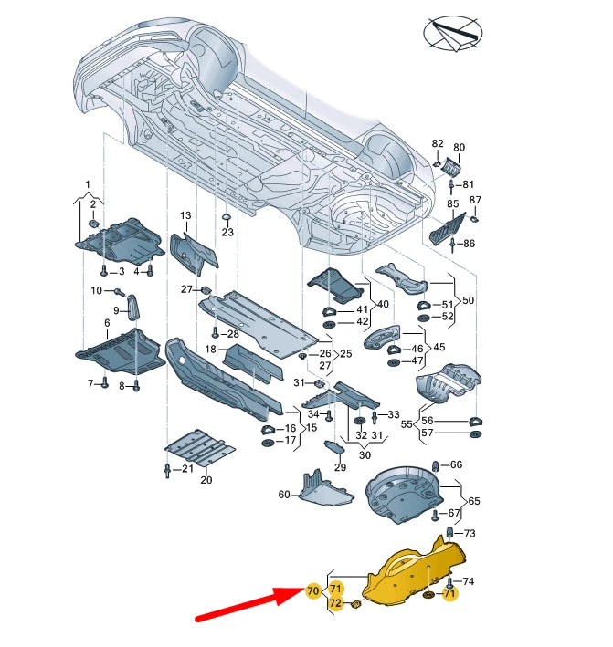 NEW VOLKSWAGEN ARTEON 3H7 REAR UNDERBODY TRIM 3G0825522B ORIGINAL