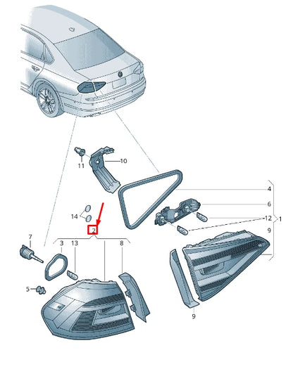 NEW VW PASSAT VARIANT B8 3G REAR OUTER LEFT TAILLIGHT 561945095P ORIGINAL