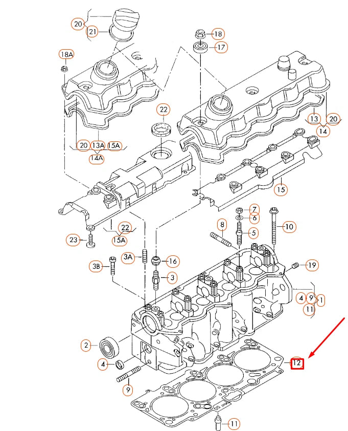 NEW VW BEETLE 9C CYLINDER HEAD COVER GASKET 038103383AL ORIGINAL