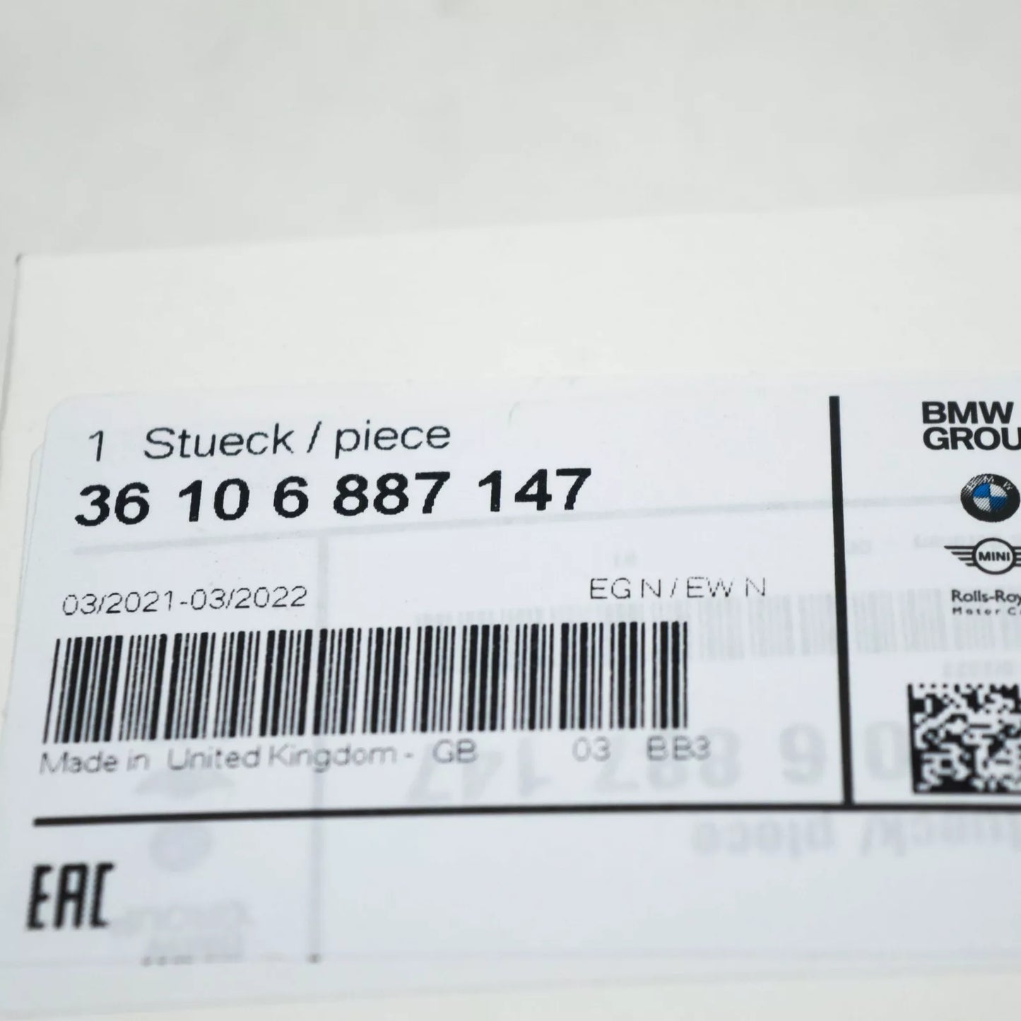 NEW BMW 5 G30 RDCI TYRE PRESSURE MONITORING SENSOR VALVE 433MHZ 6887147 ORIGINAL