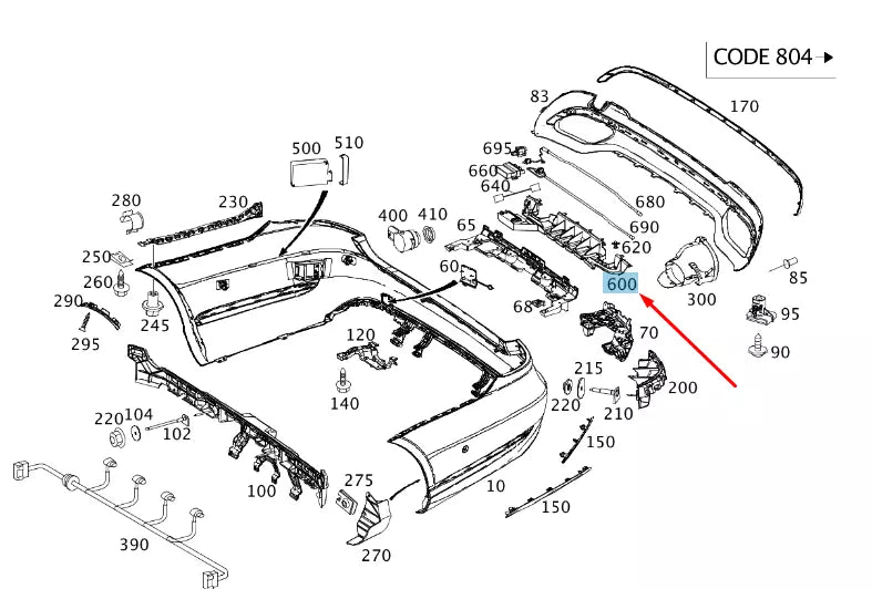 NEW MB E W212 REAR BUMPER SWITCHING MODULE BRACKET A2128050114 ORIGINAL