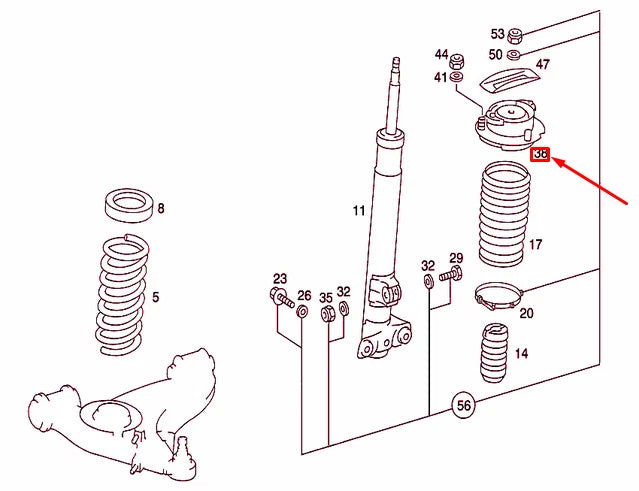 NEW MB 190 W201 FRONT SHOCK ABSORBER RUBBER BUFFER MOUNTING A2013202444 ORIGINAL