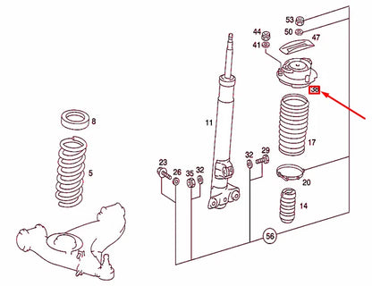 NEW MB 190 W201 FRONT SHOCK ABSORBER RUBBER BUFFER MOUNTING A2013202444 ORIGINAL