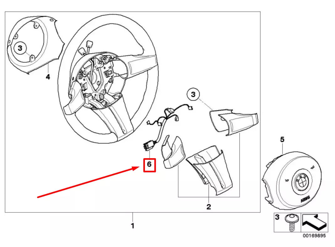 NEW BMW 5 E39 CLOCK SPRING CONNECTION HARNESS 32301097246 1097246 ORIGINAL