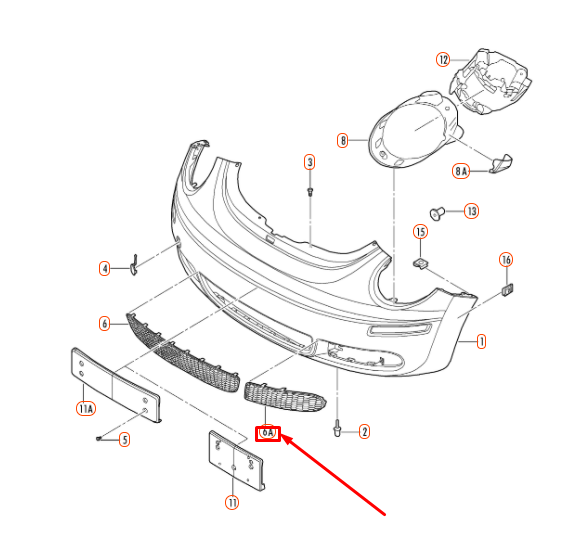 NEW VW BEETLE 9C FRONT BUMPER RIGHT AIR GUIDE GRILLE 1C0807684B01C ORIGINAL