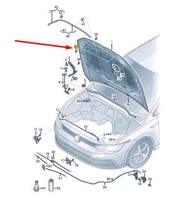 NEW VOLKSWAGEN GOLF MK8 FRONT BONNET STOP BUFFER 3D0823429B ORIGINAL