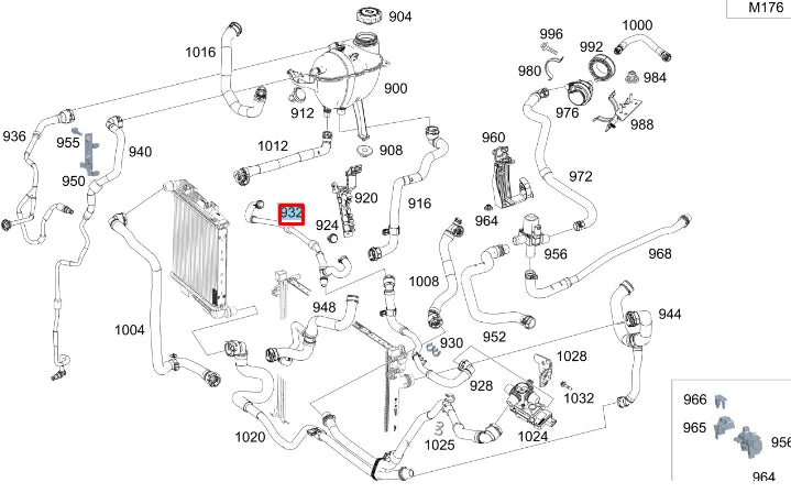 NEW MERCEDES-BENZ GLE W167 COOLANT HOSE PIPE A1675015402 ORIGINAL