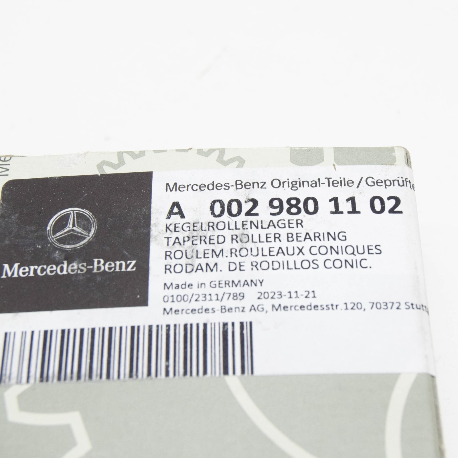 NEW MERCEDES-BENZ SL R107 REAR PINION TAPERED ROLLER BEARING A0029801102