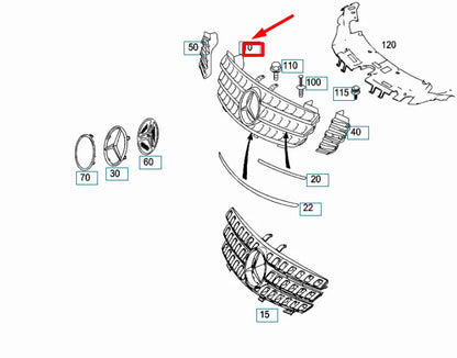 NEW MERCEDES-BENZ ML W164 AMG RADIATOR GRILLE A1648801085 ORIGINAL