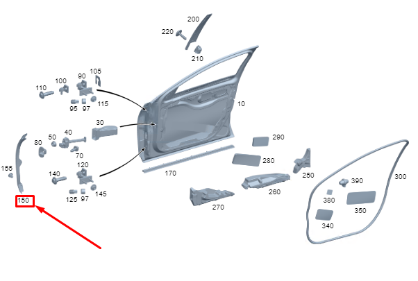 new mercedes-benz s w223 front right door seal a2237203800 original