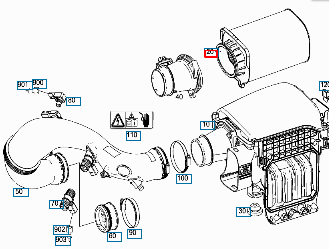 NEW MERCEDES BENZ C W205 AIR FILTER INSERT A2740940104 ORIGINAL