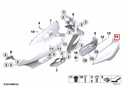 NEW BMW K 61 K1600 BAGGER RIGHT WINDOW DEFLECTOR 46638562652 ORIGINAL