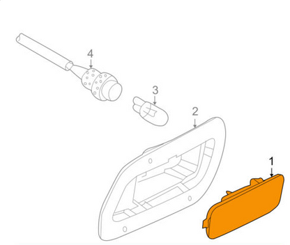 new vw volkswagen vi 5k1 right side marker light lamp 5k0945072 original