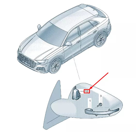 NEW AUDI Q8 4MN RH MIRROR LANE CHANGE ASSIST WARNING DISPLAY 4M8949146