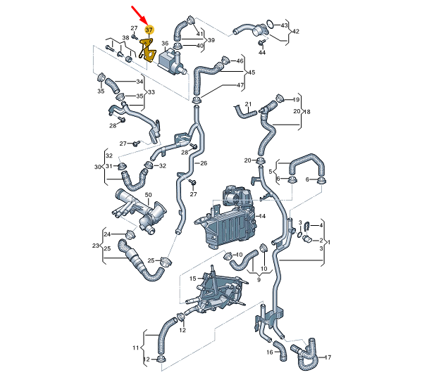 NEW VW TRANSPORTER VI T6 ADDITIONAL COOLANT PUMP BRACKET 7E0121079AL ORIGINAL