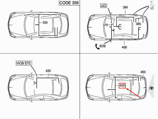 new mercedes-benz e coupe c207 rear-view camera harness a2074407234 original