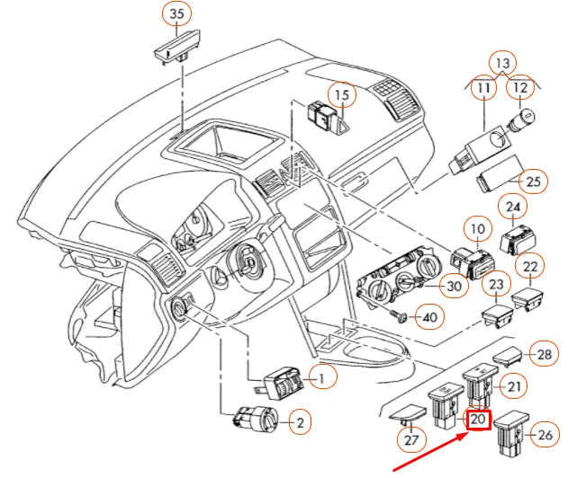 NEW VOLKSWAGEN GOLF 5K MK6 ESP SWITCH 5K0927117REH ORIGINAL