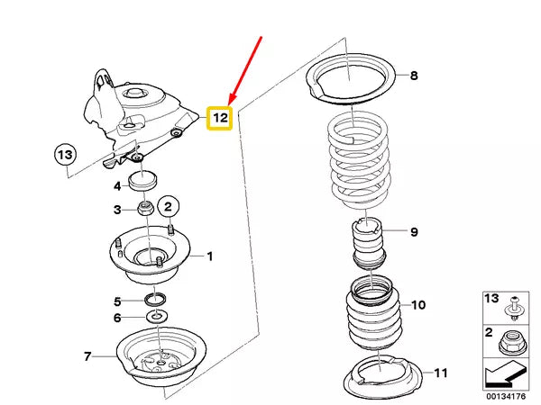 NEW BMW 5 E60 FRONT RIGHT SUSPENSION-STRUT DOME COVER 51717046902 ORIGINAL