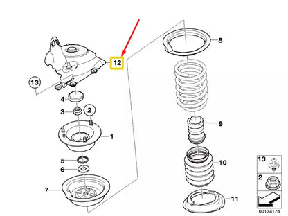 NEW BMW 5 E60 FRONT RIGHT SUSPENSION-STRUT DOME COVER 51717046902 ORIGINAL