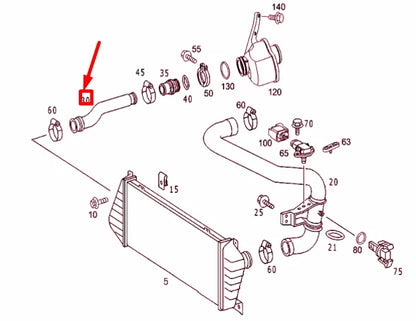 NEW MERCEDES-BENZ SPRINTER W903 TURBO INTERCOOLER HOSE RIGHT A9015285482