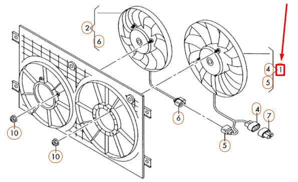 NEW VOLKSWAGEN BEETLE A5 ENGINE COOLING FAN 360MM 1KM959455G ORIGINAL