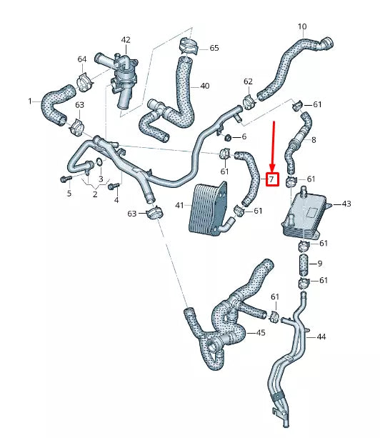 NEW AUDI RS3 ENGINE COOLANT HOSE 07K121061B