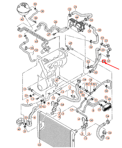 NEW AUDI A3 8P COOLANT HOSE 1K0122157HP ORIGINAL