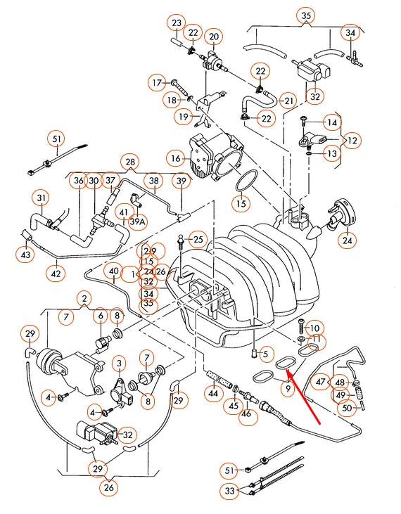 NEW AUDI A4 B7 INTAKE MANIFOLD GASKET SET 06E198717