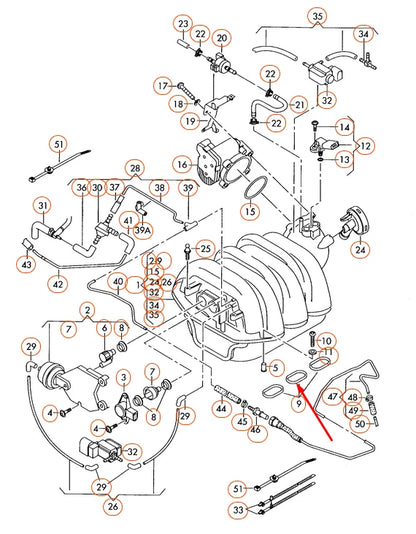 NEW AUDI A4 B7 INTAKE MANIFOLD GASKET SET 06E198717