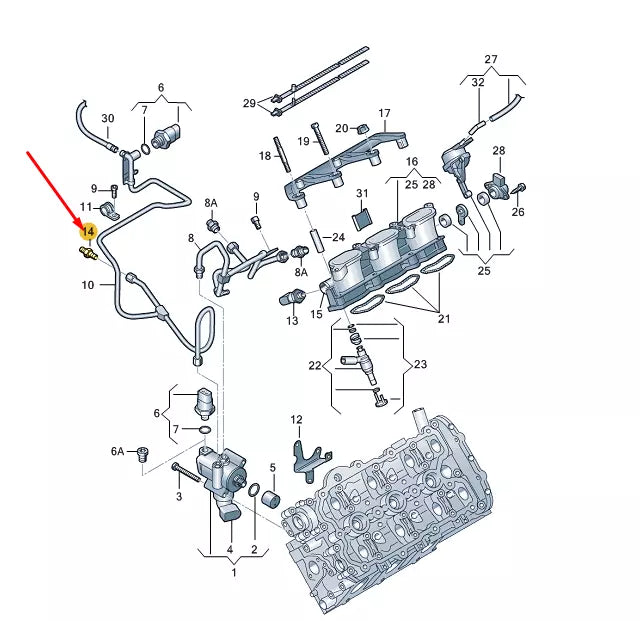 NEW AUDI A4 B7 FUEL PRESSURE RELIEF VALVE 06E130757C