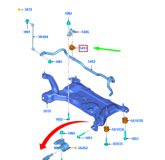 new ford tourneo connect mk2 front anti roll bar bush 1718026 original