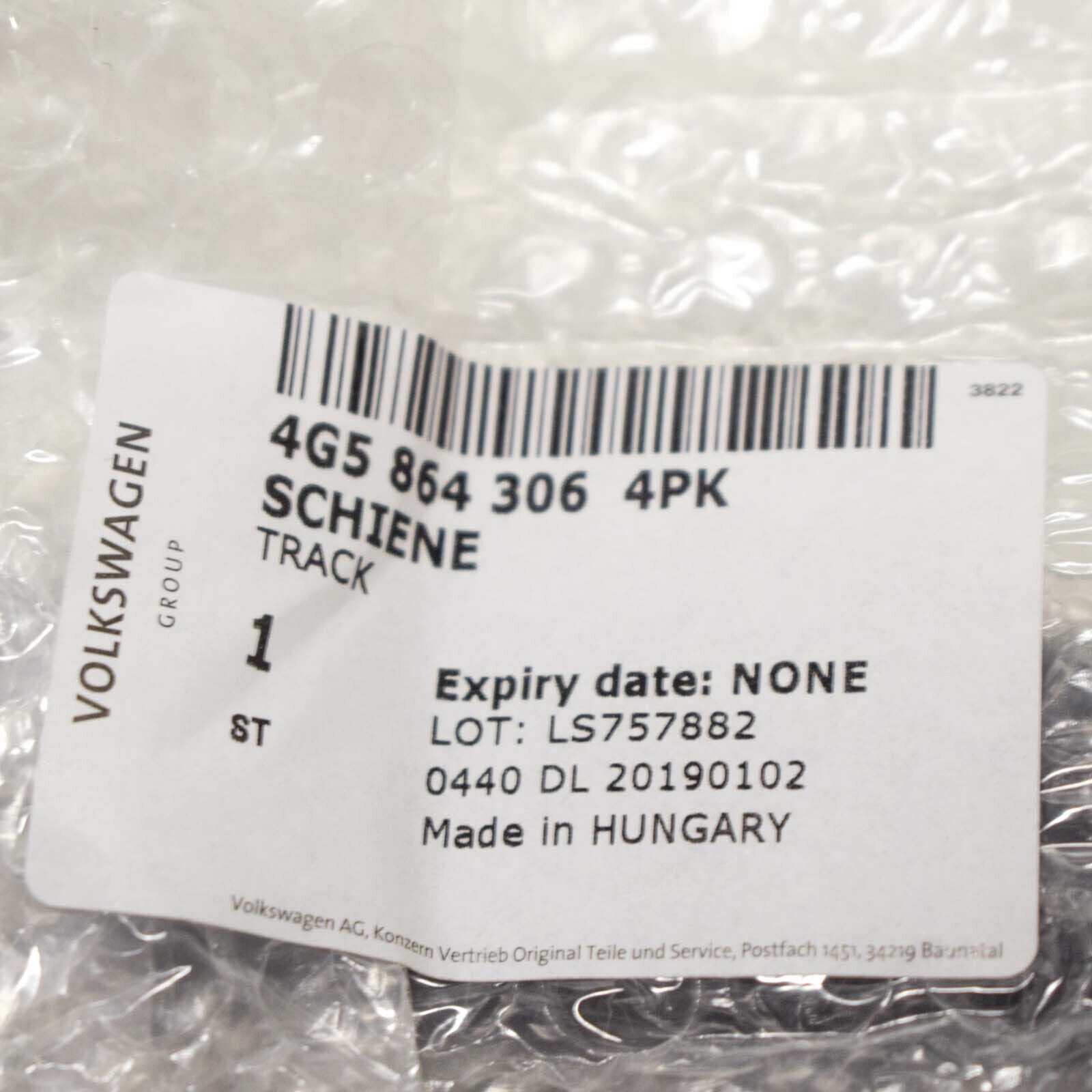 NEW AUDI A6 C7 ROLLER BLIND RIGHT GUIDE RAIL 4G58643064PK ORIGINAL