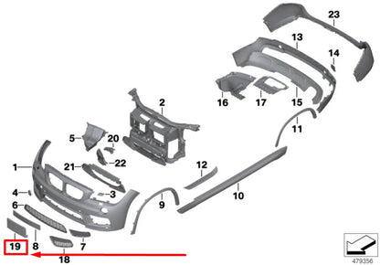 NEW BMW X1 E84 FRONT BUMPER NUMBER HOLDER 51118038046 8038046 2014 14057999