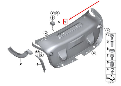 NEW BMW 3 F30, F80 TRUNK LID TRIM PANEL 7255636 51497255636 ORIGINAL