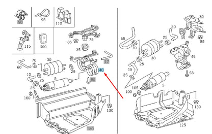 NEW MERCEDES-BENZ E W210 FUEL PUMP SYSTEM BRACKET A2024711341 ORIGINAL