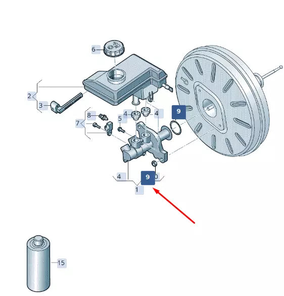 NEW SKODA SUPERB MK3 BRAKE MASTER CYLINDER GASKET 1J0611243B ORIGINAL