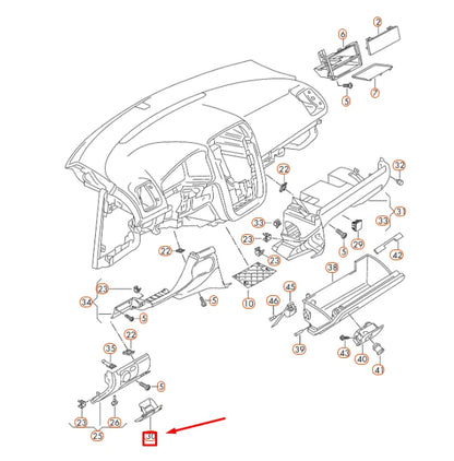NEW VW EOS INSTRUMENT PANEL LEFT STOWAGE COMPARTMENT LHD 1K1857919F95T