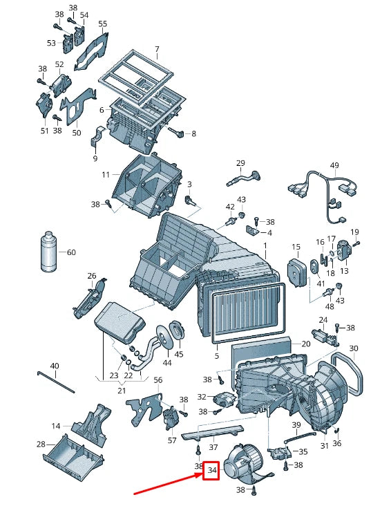 NEW VW AMAROK 2H HEATER HEATING BLOWER MOTOR FAN RHD 2H2820021C ORIGINAL