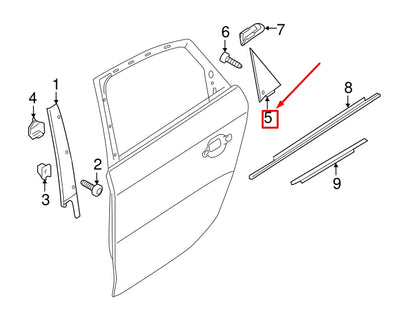 NEW AUDI A4 AVANT B8 REAR LEFT WINDOW CORNER TRIM 8K5853273P9B9 ORIGINAL