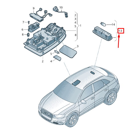 NEW AUDI Q2 GA REAR INTERIOR LIGHTING 8V0947111BC5 ORIGINAL