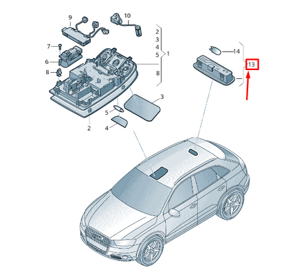 NEW AUDI Q2 GA REAR INTERIOR LIGHTING 8V0947111BC5 ORIGINAL