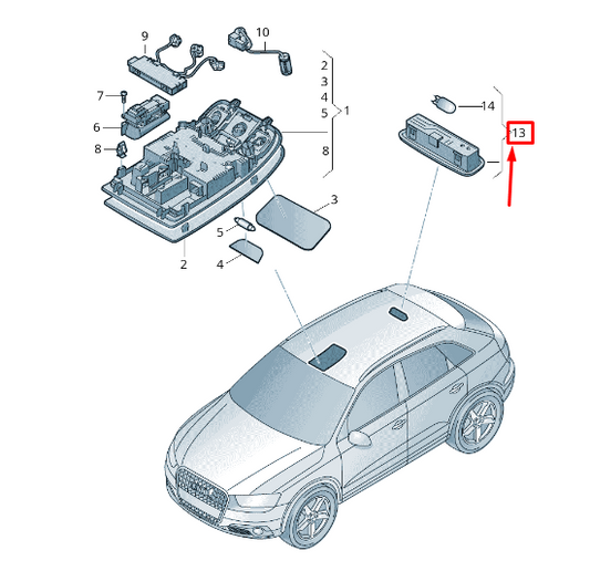 NEW AUDI Q2 GA REAR INTERIOR LIGHTING 8V0947111BC5 ORIGINAL
