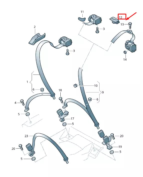 NEW AUDI A7 SPORTBACK 4G REAR SEAT BELT RETRACTOR COVER 8K0857763DS5
