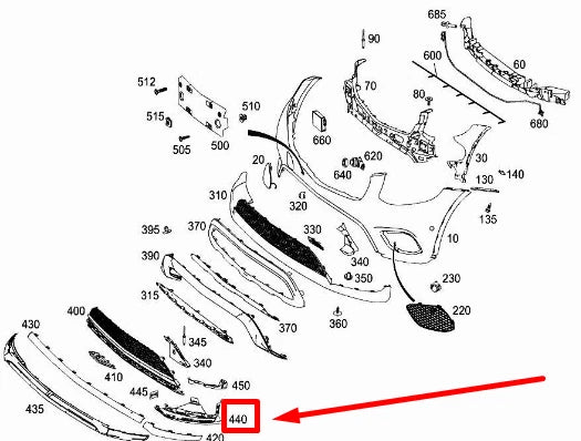 NEW MERCEDES-BENZ GLC X253 FRONT LEFT BUMPER TRIM A2538858100