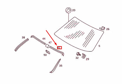 NEW MB S W126 WINDSHIELD TOP LEFT GARNISH MOULDING A1266703722 ORIGINAL