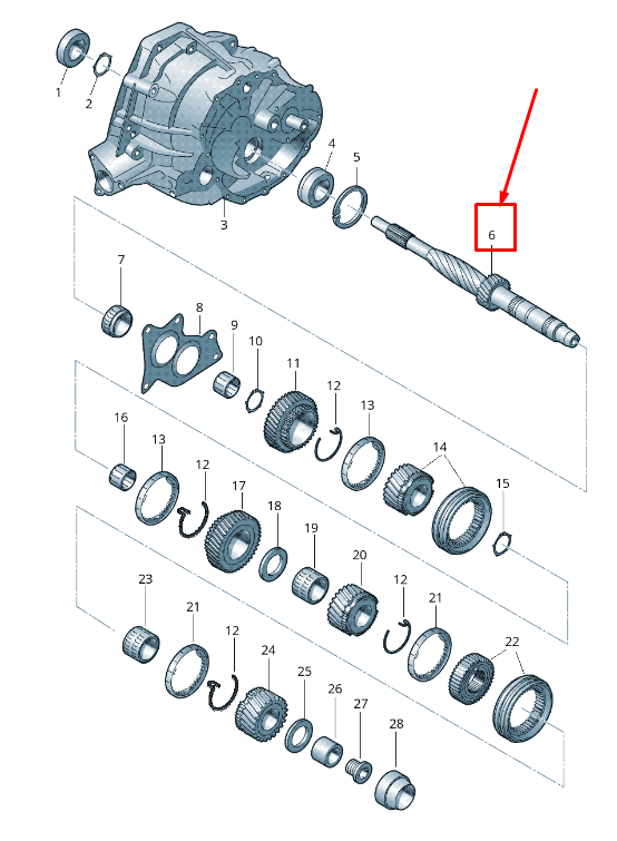 new audi a5 8t gearbox input shaft 0b1311101a original