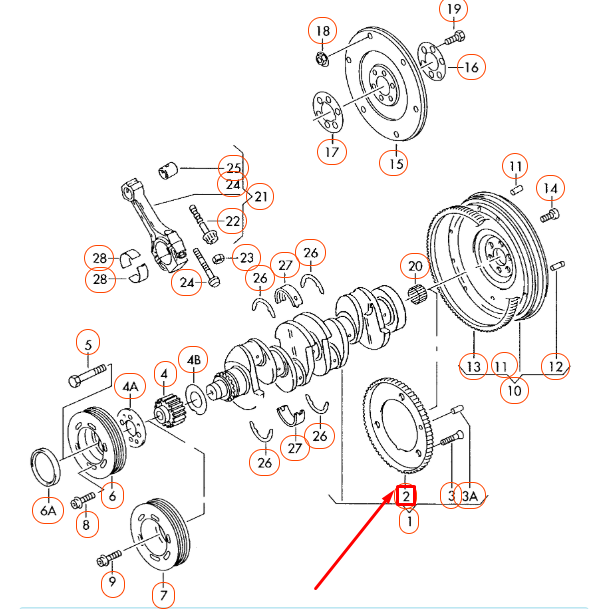 NEW AUDI A3 8L CRANKSHAFT SPEED SENSOR RING 028105189B ORIGINAL