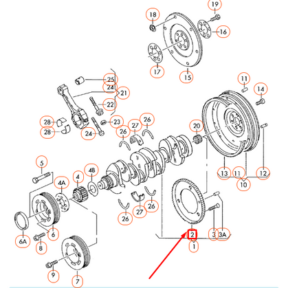 NEW AUDI A3 8L CRANKSHAFT SPEED SENSOR RING 028105189B ORIGINAL
