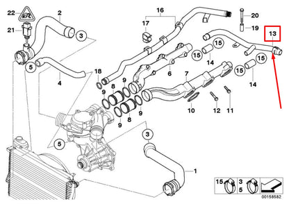 NEW BMW Z8 ROADSTER E52 ENGINE COOLING FEED LINE 1407182 11531407182 ORIGINAL