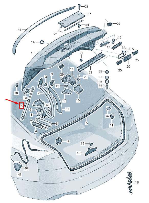 NEW AUDI A5 8T REAR TAILGATE GAS STRUT 8T0827919 ORIGINAL